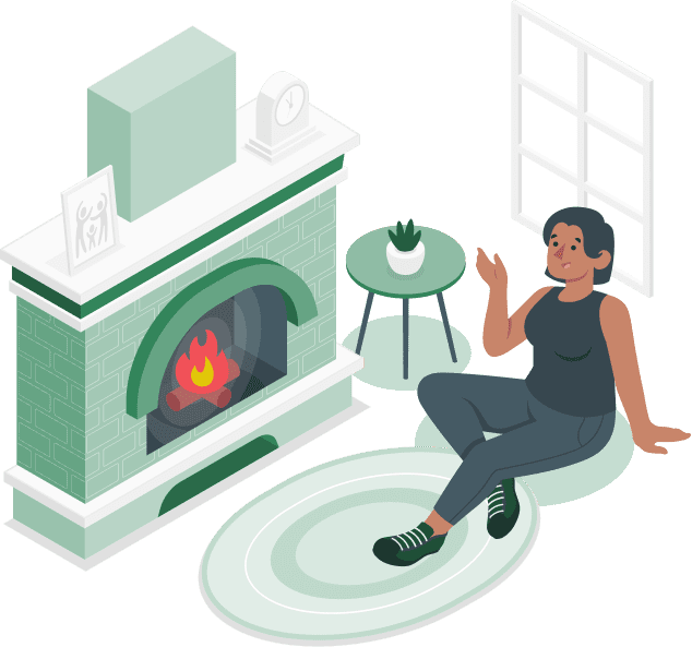Fireplace-Green Illustration