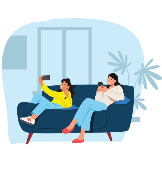 More options for your energy plan women on cell phones at home